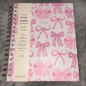 NEW Eccolo Coquette Pink Bow 2026 Planner NWT